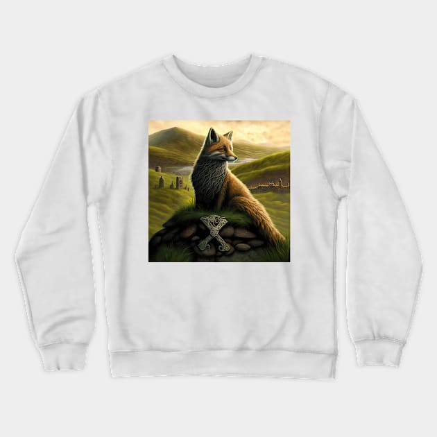 Celtic Fox Crewneck Sweatshirt by thewandswant